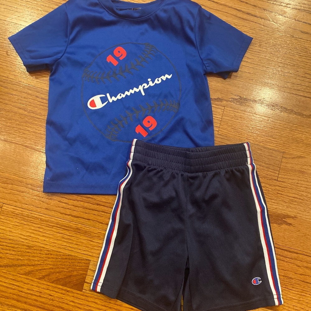 Baseball Champion Boys Toddler 2 Piece Shirt set 4